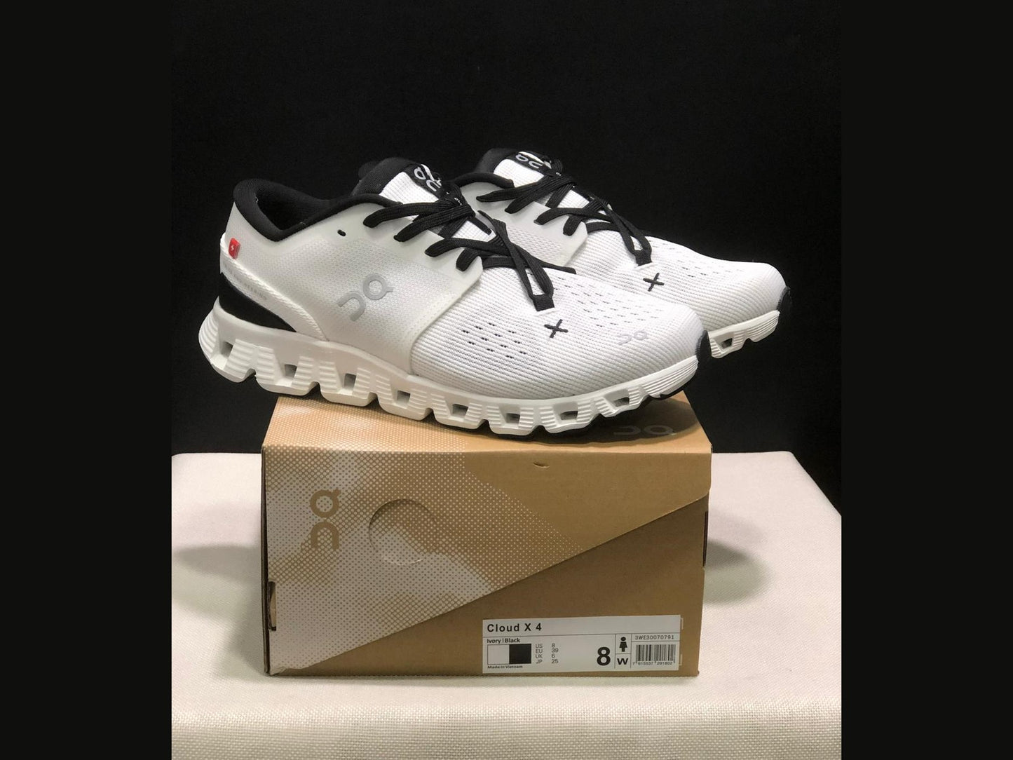 On cloud - white and black strip