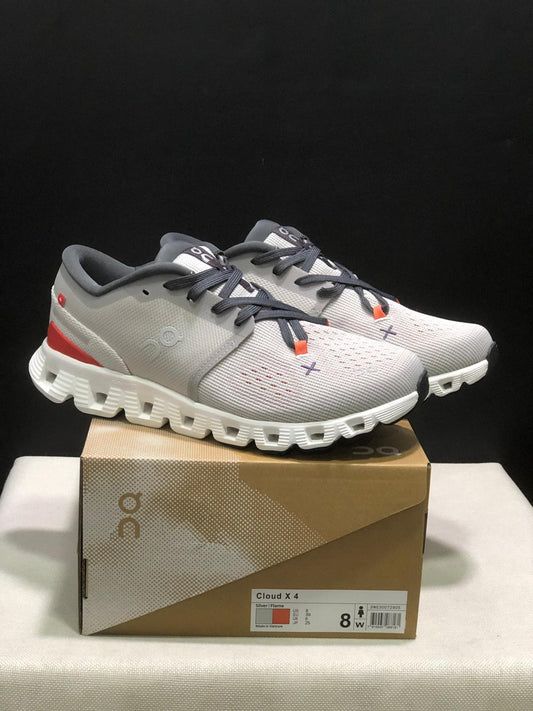 On cloud - gray and red strip